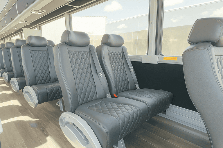 interior of Coach Bus Sunrise charter bus