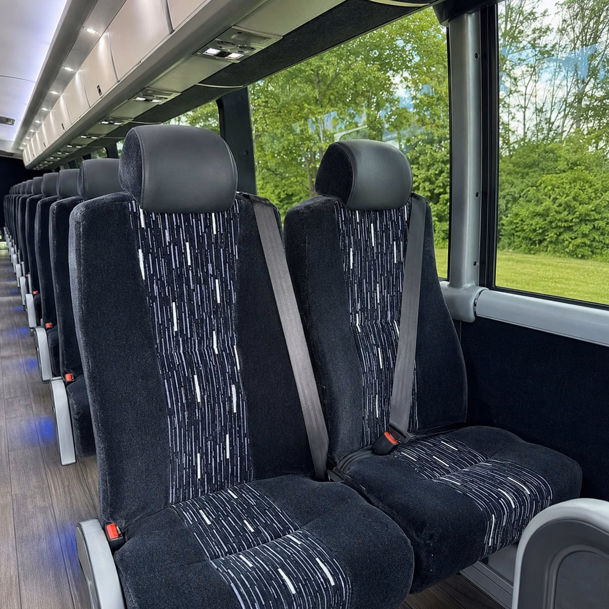 56 passenger charter bus inside
