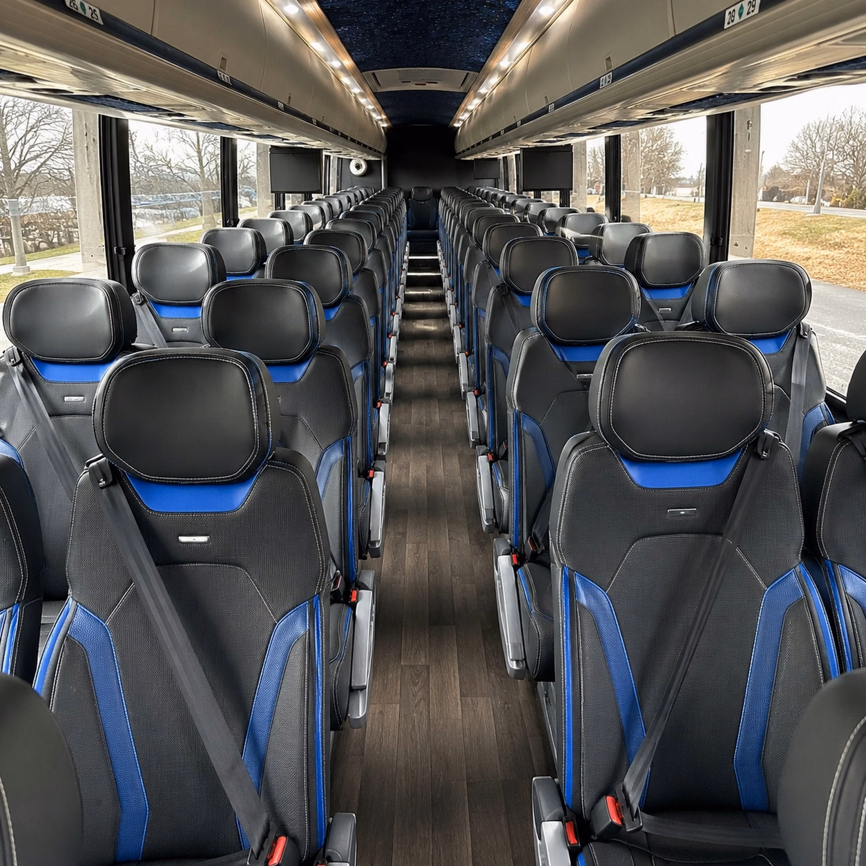 56 passenger charter bus interior